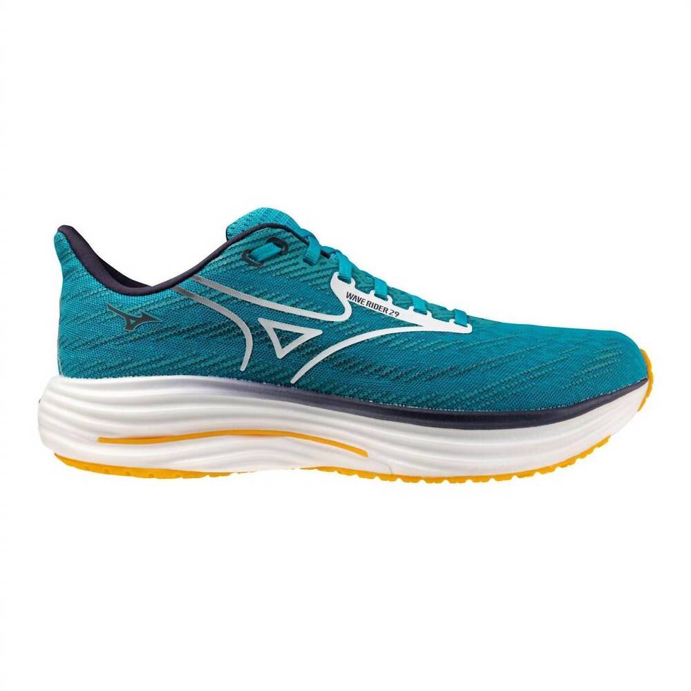 NEW MIZUNO men's wave rider 29 shoes in capri breeze/white